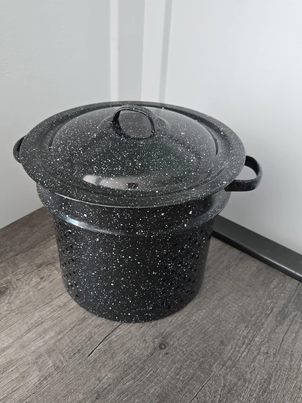 Granite Ware 15.5 Qt 4pc Steamer Stock Pot Strainer Basket Steaming Tray Lid